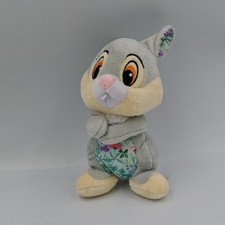 Doudou lapin gris bleu fleur