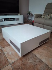 Table de salon basse carrée 90cmx90cm,hauteur 33cm, laquée blanc