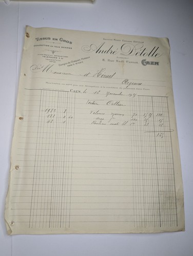 Document facture tissus - document,
