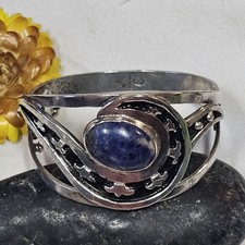 Bracelet Argent 925 Sodalite Vintage Artisan Mexico 55x60mm 49,1g
