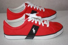POLO Ralph Lauren Tennis Baskets Toile Rouge T 9.5 / 43 TRES BON ETAT