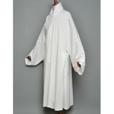 Femmes Hommes Kimono Long Manteau Déguisement Robe Kung Fu Tai Chi Chinois Blanc