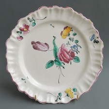 Assiette décor - Petit feu - Faïence de Moustiers/Varages - XVIIIe