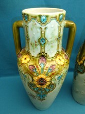 SEVRES FELIX OPTAT MILET 1838-1911 IMPORTANTE PAIRE DE VASES EN FAIENCE ÉMAILLÉE