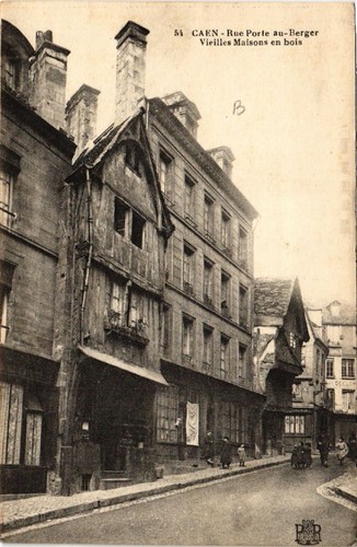 Cpa caen rue - rue, au-berger