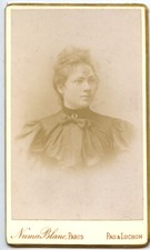 Pau Luchon Numa Blanc Paris CDV portrait jeune femme photo ancienne fin 19e s.