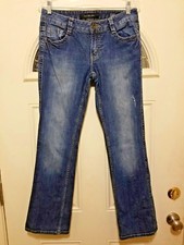 CALVIN KLEIN Jeans Size 8 Lean Boot Cut Stretch Back Flaps 