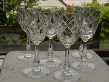 Lot de 6 verres à vin blanc en cristal de SEVRES.