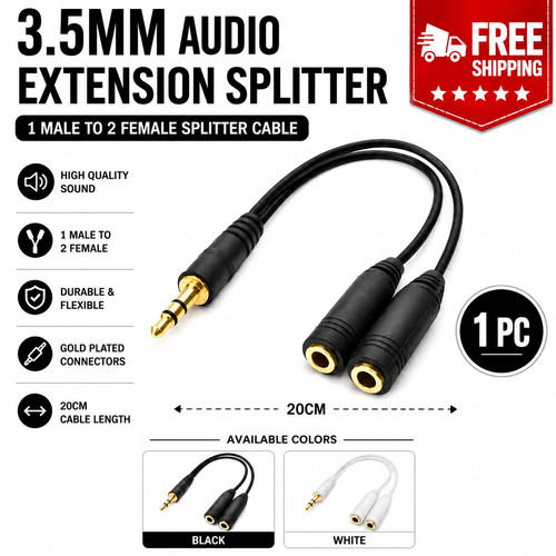 5mm audio splitter headphone - 3.5mm,