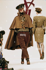 Yves Saint laurent FW 1993 Heavy Brown Black Corduroy Pants High Waist Kate Moss