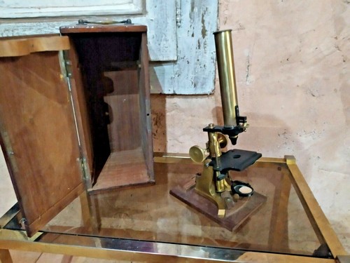 Microscope ancien bronze - microscope,