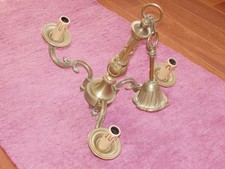 Lustre Louis Philippe bronze massif 3 branches