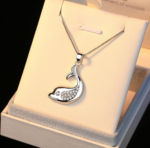 Silver dolphin micro inlay - silver, micro-inlay