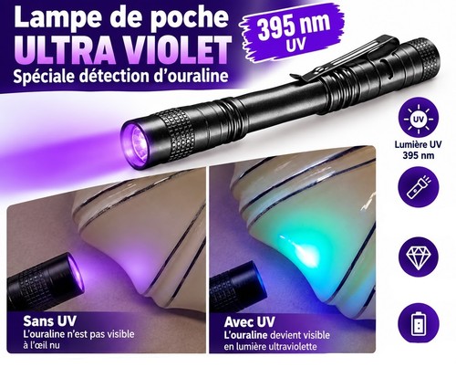 Lampe poche ultra violet - uv,