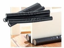 2 doubles boudins isolants pour portes et fenêtres - cuir noir  - Infactory