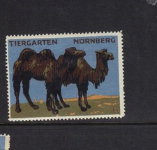 Vintage Poster Stamp Label TIERGARTEN NURNBERG Zoo CAMEL Germany Animal