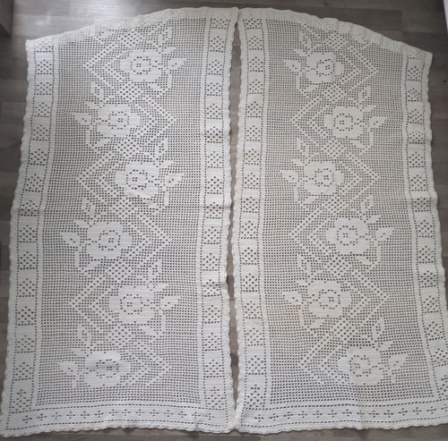 Paire rideau blanc ancien - de,