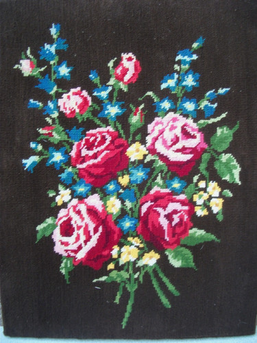 Tapisserie canevas fleurs fait - tapisserie,