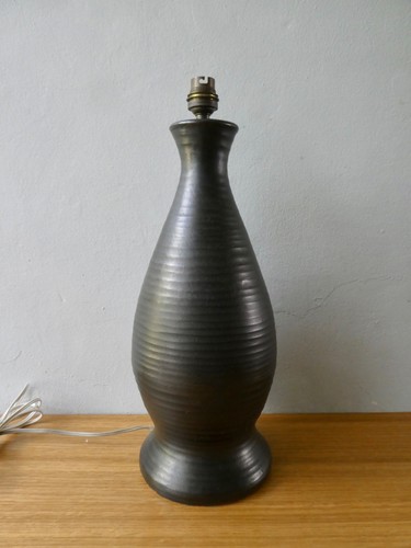 Pied lampe grès noir - pied, en