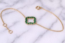 Bracelet fleur émeraude