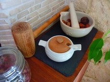 Plaque ardoise pleine masse Decoration table protection cuisine TBE support gris