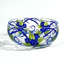 Coupe en verre émaillé Adrien Mazoyer Art Déco 1930s era Gallé Daum Navarre