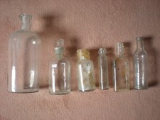 Lot de 6 bouteilles en verre materiel de chimie déco laboratoire