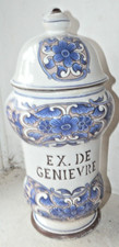 SAINT CLEMENT POT DE PHARMACIEN EN FAIENCE POUR DES EXTRAITS DE GENIEVRE