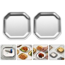 2 Pcs Assiette À Goûter Assiettes En Inox Vaisselle Acier Inoxydable
