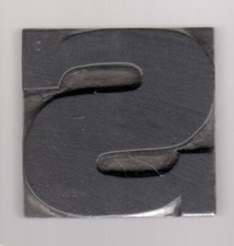 CARACTERE D'IMPRIMERIE BOIS Typographie vintage Wooden printer block  Lettre S