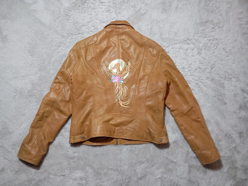 Veste cuir redskins camel - en,