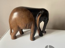 Éléphant Africain En Bois D’ébène Royale Bicolore Artisanale