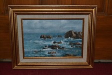 Tableau Marine cote rocheuse surement Bretagne signé ??