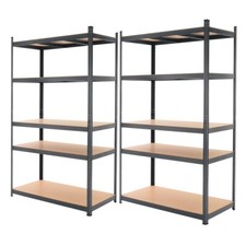 2x Rayonnage d'atelier étagère stockage charge lourde 200x100x60cm anthracite
