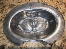 Ancien plat à barbe en ètain