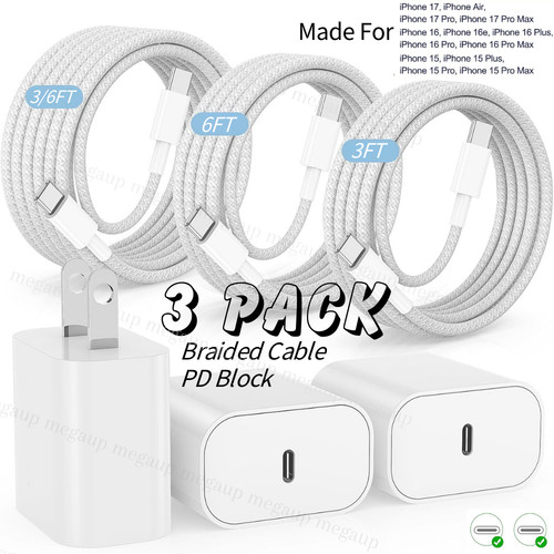 3pcs fast charging - c, cube