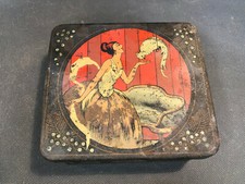 Ancienne boite tole à gateaux biscuits déco cuisine années 1950 décor Art Déco