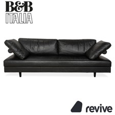 B&B Italia Canapé En Cuir Noir Trois Places