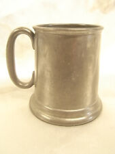 ANCIENNE RARE CHOPE TASSE ETAIN FOND EN VERRE BEST ENGLISH PEWTER