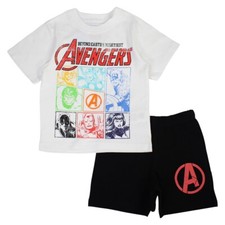 Ensemble garçon Avengers. Couleur blanc. Cadeau pour enfant de 2 à 8 ans.