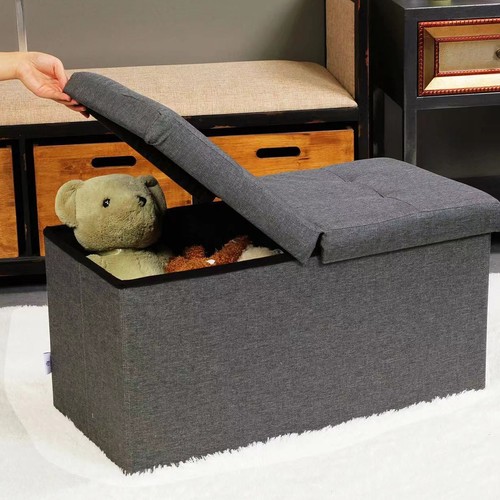 Coffre pouf conteneur gris - coffre,