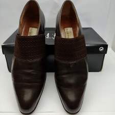 Chaussure mocassin femme 37 Pierre Chupin talon bois  brun foncé doublée cuir