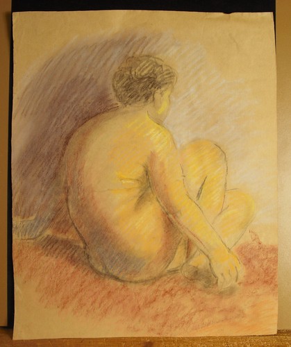 Dessin anonyme jeune - nu, de