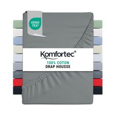 Drap Housse Lit 140x200 cm - Jersey 100 Coton 135g/m² - Certifié Oeko-Tex - B...