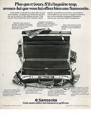 PUBLICITE ADVERTISING 064  1975  SAMSONITE   valises bagages