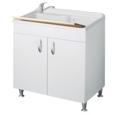 BAC À LAVER AVEC MEUBLE BLANC