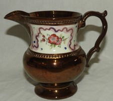 JERSEY 19ème - Pichet décor floral - hauteur 12 cm, très bon état