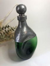 Bouteille / carafe en verre vert et étain - Bouchon boule - Made in France