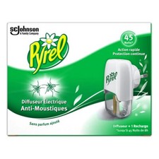 PYREL Diffuseur Electrique + Recharge Liquide Anti-Moustique & Tigres 45 Nuits 