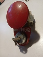 Ancien Coup De Poing Arrêt D'urgence deco Usine XXEME Avec 2 Cles